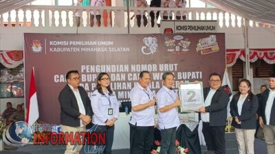 Penetapan Nomor Urut KPU Minsel, 2 Untuk Paslon PYR FAM