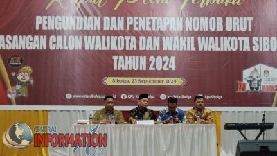 Personil Polres Sibolga, Amankan Pengundian Nomor Urut Calon Walikota Dan Wakil Walikota Sibolga