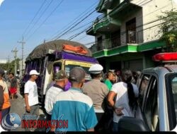 Truk menabrak sepeda motor yang dikendarai pasangan suami istri