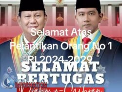 Selamat Atas Pelantikan Orang Nomor 1 RI Prabowo Subianto Dan Gibran Rakabumi Raka.  Presiden Dan Wakil Presiden.