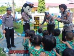 Dalam Rangka Ops Zebra Toba 2024, Polres Sibolga Laksanakan Tertib Berlalu Lintas Kepada Anak Usia Dini.