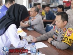 Peringati Hari Jadi Humas Polri ke 73, Polres Siak Gelar Donor Darah Bersama TNI dan Rekan Media