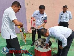 Wujudkan Zero Halinar Lapas Pekanbaru Laksanakan Pemusnahan Barang Bukti Hasil Razia.