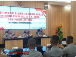 Sebanyak 25 siswa Pendidikan Pembentukan Bintara,LatJa di Polres Purbalingga.