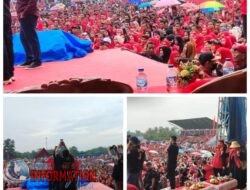 Meski Diguyur Hujan, Belasan Ribu Massa Zukri-Tamrin Padati Stadion Abdul Hamid Lubuk Terap.