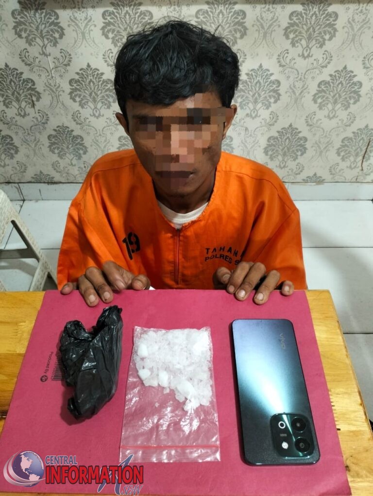 Tim Opsnal Satres Narkoba Polres Siak Amankan Satu Orang Pria Diduga Pelaku Penyalahgunaan Narkotika.