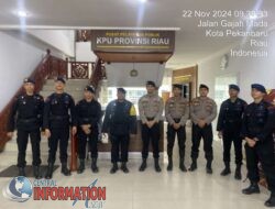 Sebanyak 45 Personil Subsatgas PAM Kantor Penyelenggara Pilkada Ikuti Apel Pagi.