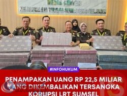 PENAMPAKAN UANG RP22,5 MILIAR YANG DI KEMBALIKAN TERSANGKA KORUPSI LRT SUMSEL.