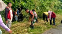 PEDULI LINGKUNGAN, BABINSA BERSAMA WARGA LAKSANAKAN GOTONG ROYONG