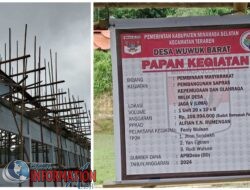 Manfaatkan Dana Desa, Pemdes Wuwuk Barat Renovasi GOR