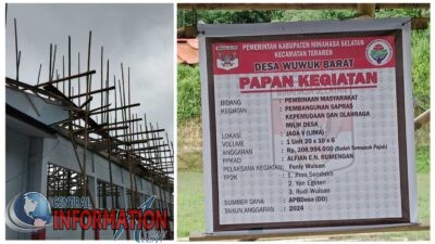 Manfaatkan Dana Desa, Pemdes Wuwuk Barat Renovasi GOR