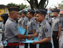 Apel Pagi Dan Seiringan Kenaikan Pangkat Pegawai Lapas Kelas IIA Pekanbaru.