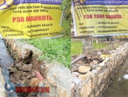 Kelompok Tani Mahkota dan Sahata Gadungan Kerjakan Proyek P3A Desa Bangun Sejati Hutabargot