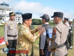 Kapolres Labusel Hadiri Apel Gelar Pasukan Operasi Lilin Toba 2024.