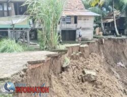 RUMAH TERDAMPAK LONGSOR DI TEBING SUNGAI, 2 KK AIR ITAM TERPAKSA NGUNGSI