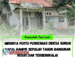 Sangat memprihatinkan, kondisi sebuah bangunan kesehatan masyarakat desa yang berada di Kecamatan Batang hari Leko desa Sungai Napal rusak dan tak terawat