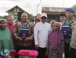 Bupati Pelalawan H Zukri.SE Dampingi Wakapolda Riau Tinjau Banjir di Pelalawan