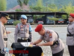 Kapolres Tapteng Pimpin Sertijab Kabag SDM, Kasat Reskrim dan Kapolsek Pandan