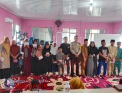 Bhabinkamtibmas Polsek Tualang Hadir dan Berikan Santunan ke Anak Yatim yang Diselenggarakan Oleh Pemerintah Kampung Maredan Barat.