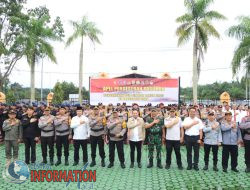 Wakapolda Riau Pimpin Apel Pergeseran Pasukan Pengamanan PSU Pilkada Siak 2025 di Mapolres Siak
