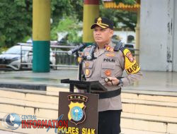 Polres Siak Gelar Apel Siaga di Lapangan Siak Bermahdah, Menjelang  Rapat Pleno PSU di Kabupaten Siak
