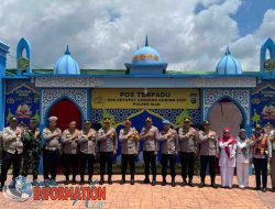 Wakapolres Siak Sambut Tim Pengawasan Operasi Ketupat 2025 di Pos Pam Terpadu Polsek Siak