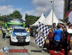 Kapolda Riau Melepas Keberangkatan 4 Bus Dalam Rangka Mudik Kebangsaan.