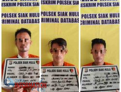 Polsek Siak Hulu,Kabupaten Kampar Ungkap Kasus Curanmor di 6 TKP, 3 Orang Pelaku Diamanakan.