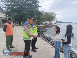Personil Pos Pam Pelabuhan Lama, Himbau Warga Tidak Berenang Ketengah, Dan Laksanakan Patroli Dan KRYD