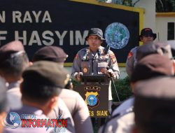 Kapolres Siak Pimpin Apel Gladi Bersih Pengamanan Jambore Karhutla Riau 2025 di Minas
