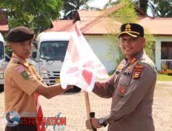 KAPOLRES SIAK PIMPIN APEL PELEPASAN KONTINGEN KWARCAB 09 SIAK UNTUK MENGIKUTI JAMBORE KARHUTLA RIAU