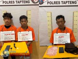 Tiga Pengedar Sabu Ditangkap Polres Tapteng di Pandan dan Tapian Nauli