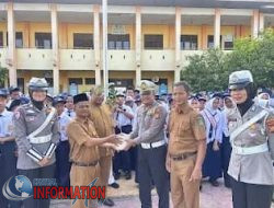 Satlantas Polres Rokan Hulu Gelar  Police To Go School  Dan Penanaman Pohon di SMPN 1 Rambah