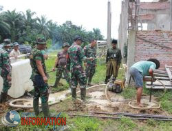Lurah Bukit Kapur Apresiasi Bersama Kodim 0320/Dumai Fokus Bergotong Royong MCK Buat Sumur Bor
