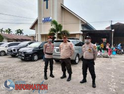 Polsek Tualang Amankan Ibadah Kenaikan Isa Al-Masih di Sejumlah Gereja