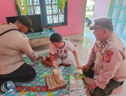 Sentuhan Kemanusiaan: Polsek Tualang Bantu Warga Lumpuh Sejak Lahir di Kampung Pinang Sebatang Timur