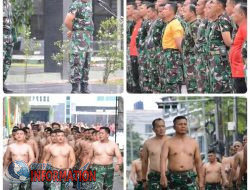 Semangat Di Pagi Hari Danrem 031/WB Pimpin Apel Pagi, Dilanjutkan Dengan Jalan Sehat Sejauh 3,2Km.