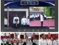 Lapas Kelas IIA Pekanbaru Ikuti Apel Bersama Pegawai Kemenko Bidang Hukum, Kemenham, Serta Kemenimipas