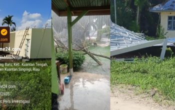 Angin Kencang Terjang Desa Geringging Baru, Fasilitas Umum Rusak hingga Rumah Tertimpa Pohon